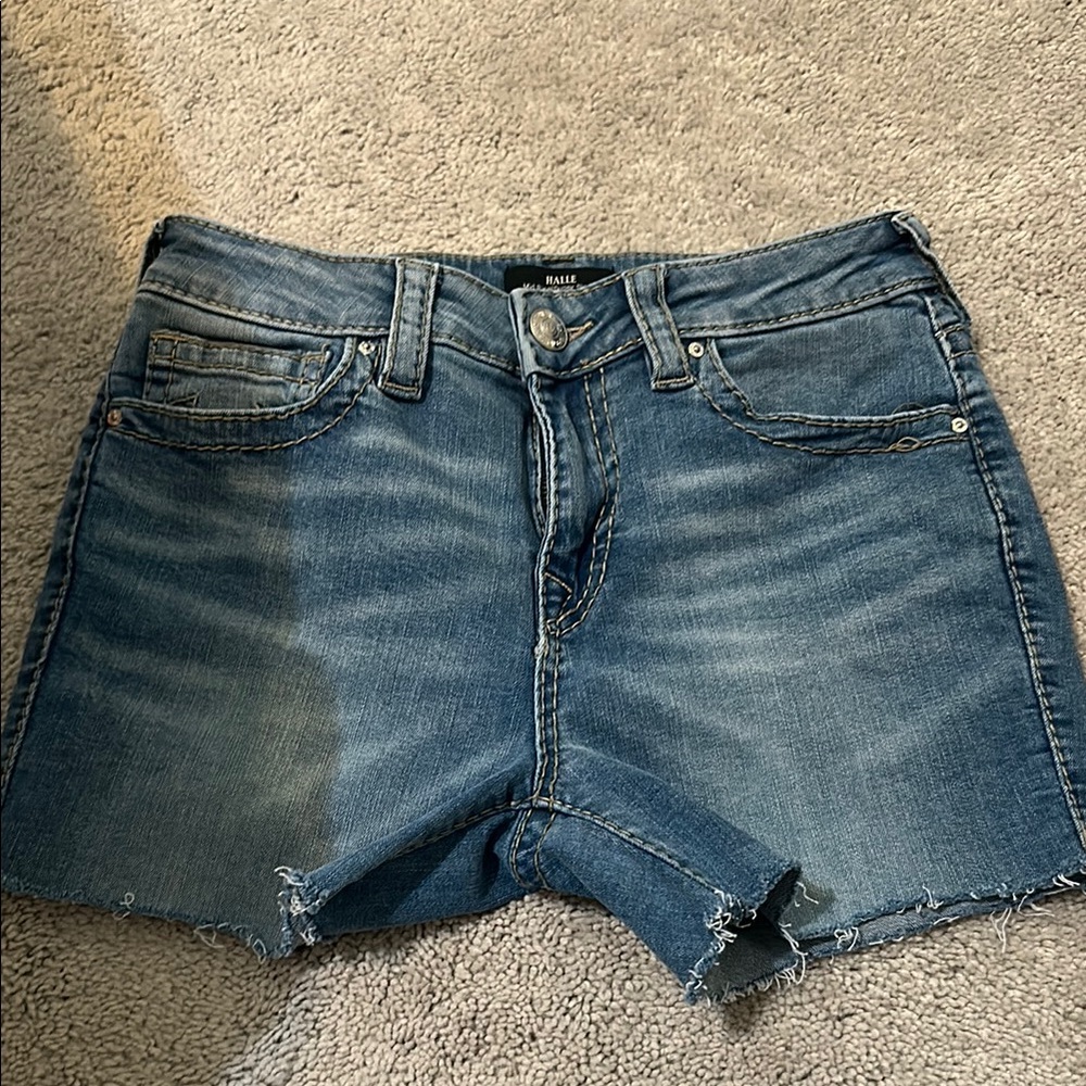 True Religion Size 27 Blue Denim Cut Off Shorts